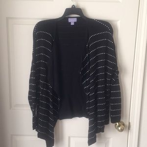 Black and White Asymmetrical Cardigan
